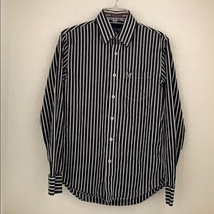 American Eagle Black Stripe Shirt SZ XS/TP VTG Fit